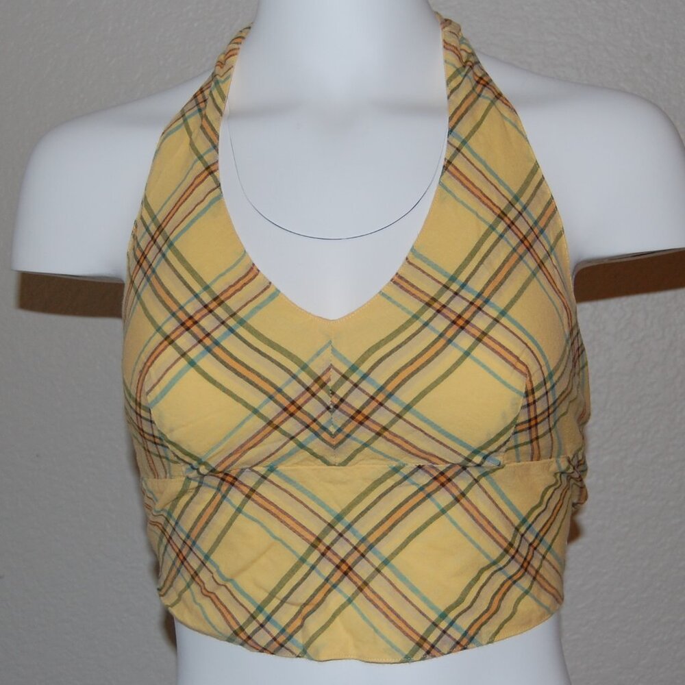 NWOT Abercrombie & Fitch, Yellow Plaid Tieback Halter Top, Women Size S - Picture 11 of 11